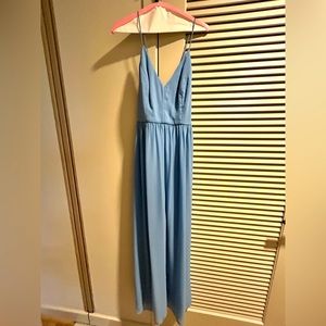 Dressy Group Bridesmaid Dress w/ Criss Cross Back-Periwinkle/Cornflower Blue